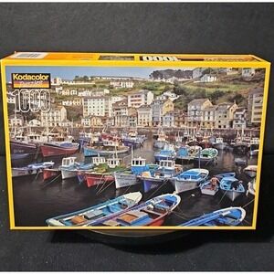 Kodacolor Rose Art 1000 Piece Puzzle Luarca Harbor Spain Sealed